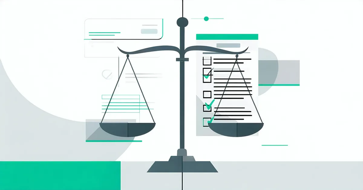 Visual of a balanced and documented hiring process representing EEOC compliance